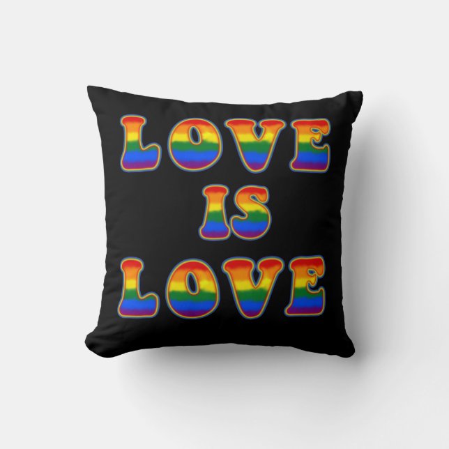 Kärlek är Kärlek Rainbow Brev Gay Community Kudde (Framsida)