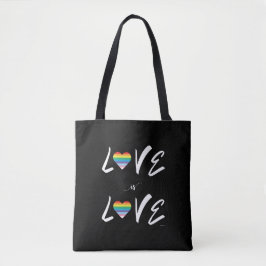 Kärlek är KÄRLEK,Rainbow Flagga Heart Tote Bag Tygkasse