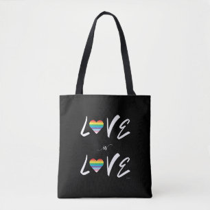 Kärlek är KÄRLEK,Rainbow Flagga Heart Tote Bag Tygkasse