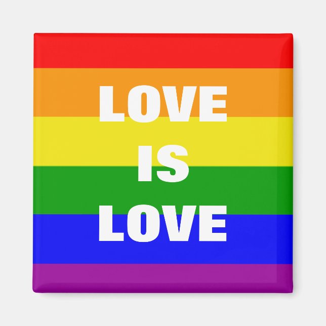 kärlek är kärlek Rainbow flagga Magnet (Framsidan)