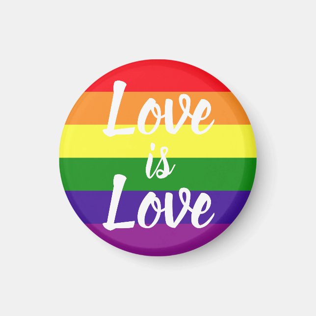 Kärlek är Kärlek Rainbow Gay pride Magnet (Framsidan)