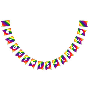 Kärlek är Kärlek Rainbow Gay pride Vimplar