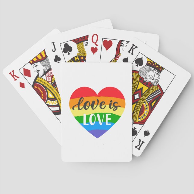 Kärlek är Kärlek Rainbow Heart Casinokort (Baksidan)