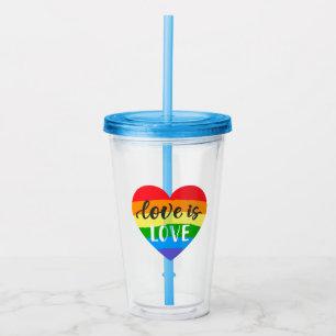 Kärlek är Kärlek Rainbow Heart Take Away Mugg