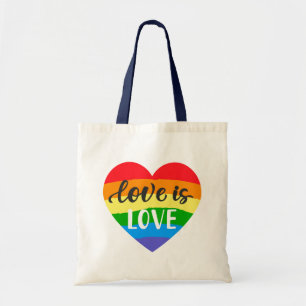 Kärlek är Kärlek Rainbow Heart Tygkasse