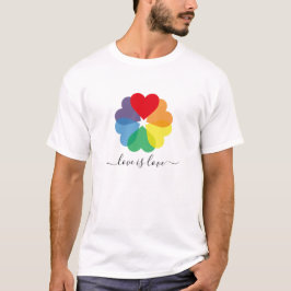 Kärlek är Kärlek Rainbow Pride Hjärtar T Shirt
