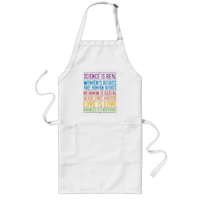 Kärlek är Kärlek Rainbow Pride Långt Förkläde (Framsidan)