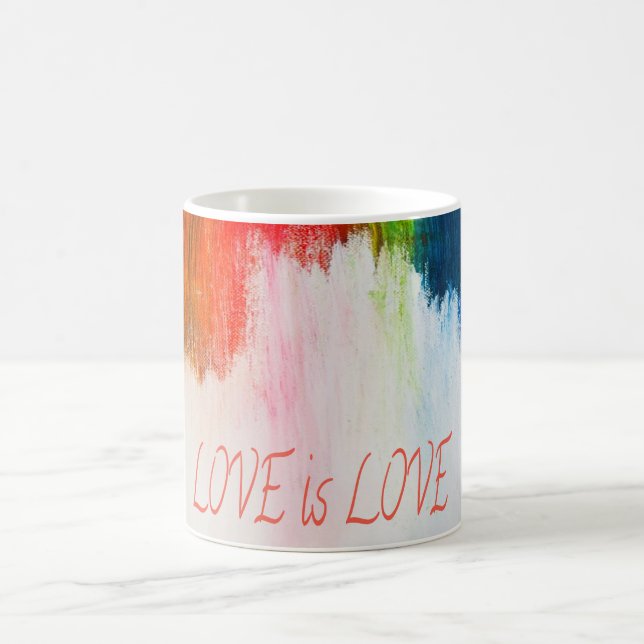 Kärlek är Kärlek Rainbow Pride LBGQT Kaffemugg (Center)
