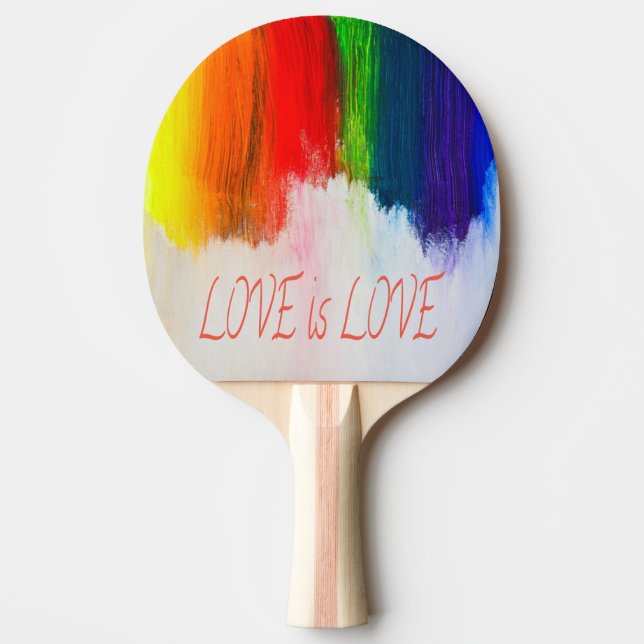 Kärlek är Kärlek Rainbow Pride LBGQT Pingisracket (Framsidan)