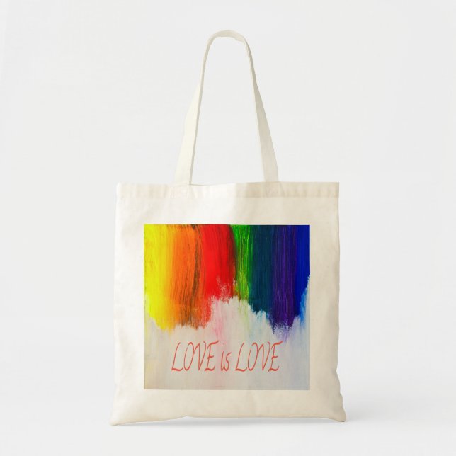 Kärlek är Kärlek Rainbow Pride LBGQT Tygkasse (Framsidan)