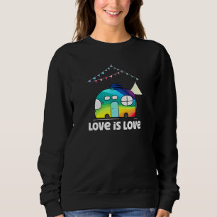 Kärlek är Kärlek Rainbow Rv Camping Lgbt Gay Lesbi T Shirt