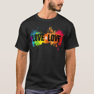 Kärlek är Kärlek,Rainbow Splatter LGBT Pride Tee,G T Shirt