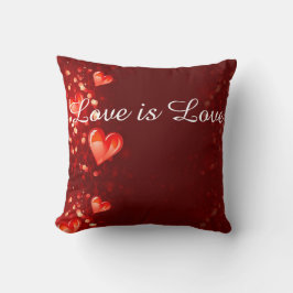 Kärlek är Kärlek Red Heart Print Pillow Kudde
