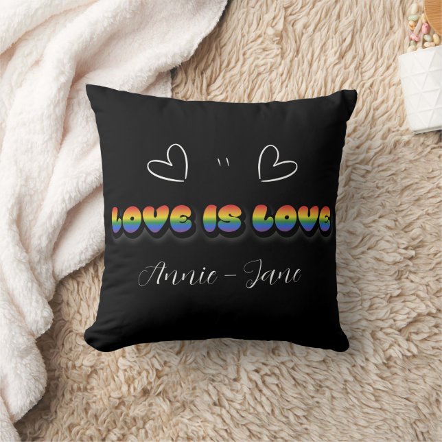 Kärlek är kärlek regnbåge HBTQ Kudde (Filt)