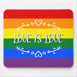 Kärlek är Kärlek Regnbåge HBTQ Pride Månad Musmatt Musmatta