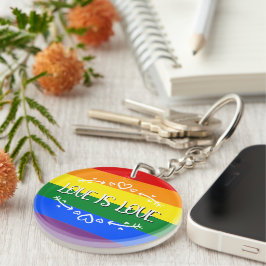 Kärlek är kärlek regnbåge HBTQ-prydnad nyckelring