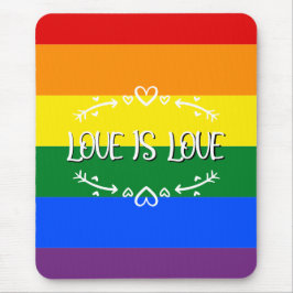 Kärlek är Kärlek Regnbåge HBTQ Stolpärm Musmatta