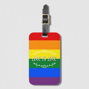Kärlek är kärlek regnbåge HBTQ stolthet bagagetike Bagagebricka
