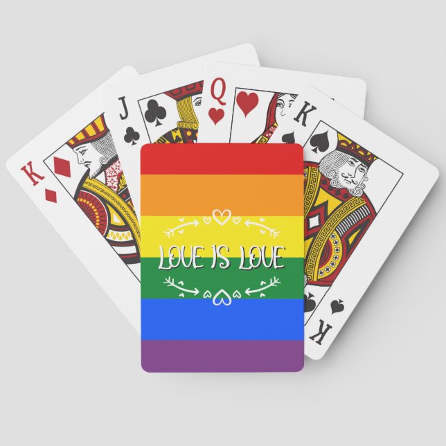 Kärlek är kärlek regnbåge HBTQ stolthet Casinokort (Baksidan)