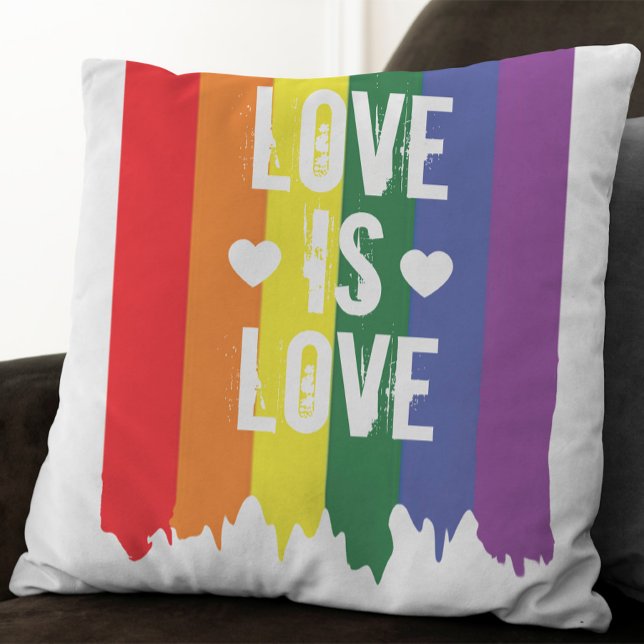 Kärlek är Kärlek-regnbåge, Pride LGBT Kudde (Skapare uppladdad)