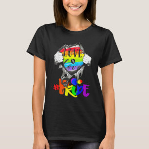 Kärlek är Kärlek Regnbåge Ripping Open Inside Lgbt T Shirt