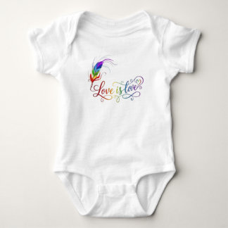 Kärlek är Kärlek Regnbågsfjäder Pride Baby-bodysui T Shirt