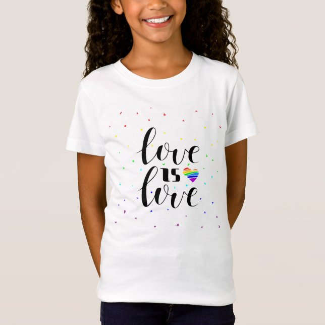 Kärlek är Kärlek| Regnbågshögar T Shirt (Framsida)