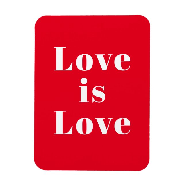 "Kärlek är Kärlek" röd, vit Magnet (Vertikal)