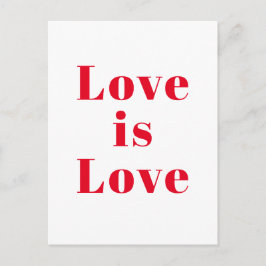 "Kärlek är Kärlek" röd, vit Vykort