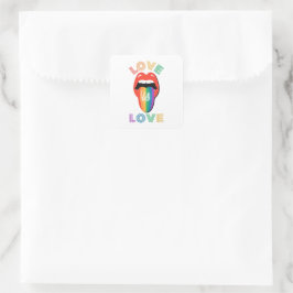 Kärlek är kärlek Roligt Coola LGBTQ Pride Månad Fyrkantigt Klistermärke