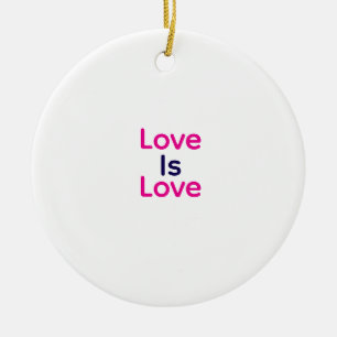 Kärlek är kärlek rosa lila colorent pride LGBTQ g Julgransprydnad Keramik