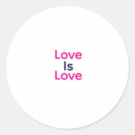 Kärlek är kärlek rosa lila  colorent pride LGBTQ g Runt Klistermärke