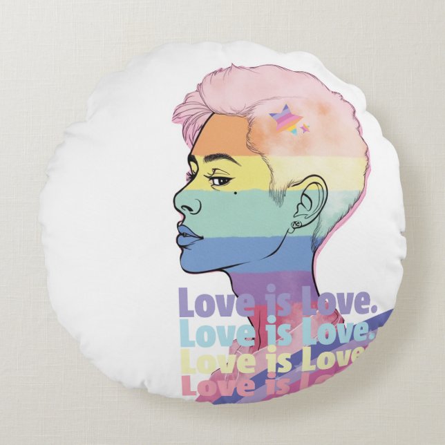 Kärlek är Kärlek Rund Kudde (Framsidan)