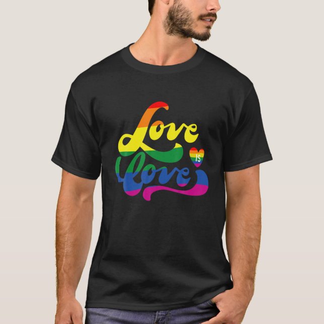 Kärlek är Kärlek Shirt Gay pride Shirts T Shirt (Framsida)
