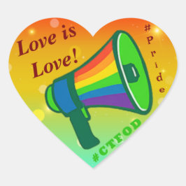 Kärlek är Kärlek Shouting Pride Sticker Hjärtformat Klistermärke