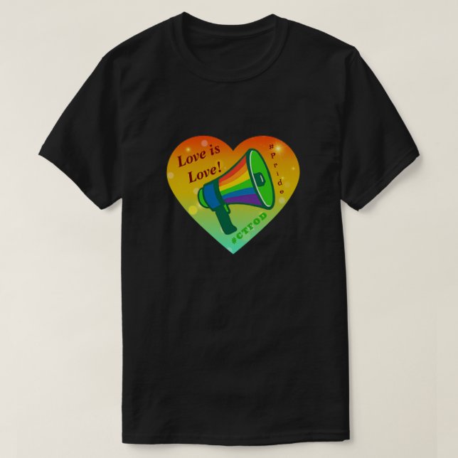 Kärlek är Kärlek Shouting Pride Sticker T Shirt (Design framsida)