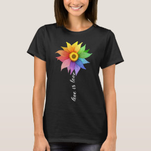 Kärlek är Kärlek Solros Daisy Lgbt Pride Rainbow G T Shirt
