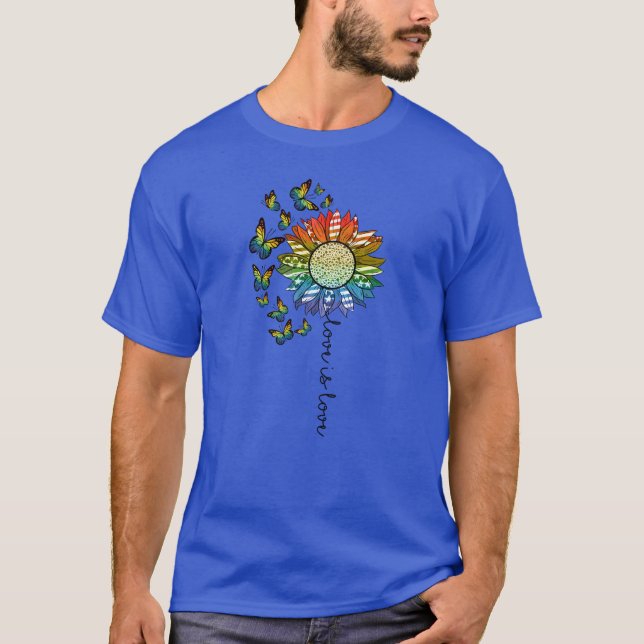 Kärlek är kärlek Solros Sublimering familj T Shirt (Framsida)