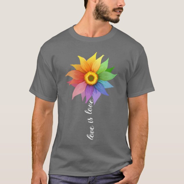 Kärlek är kärlek Solros vänner T Shirt (Framsida)