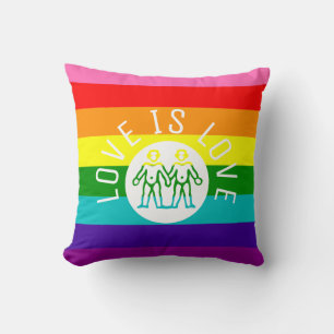Kärlek är Kärlek Typography Gay pride LGBT Rainbow Kudde