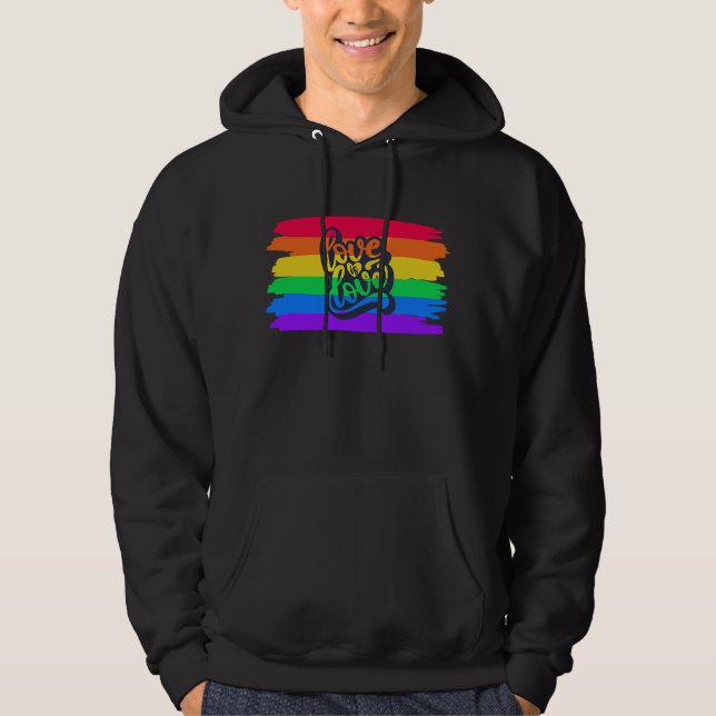 Kärlek är Kärlek - Vackert Valentines day-textförs Hoodie (Framsida)