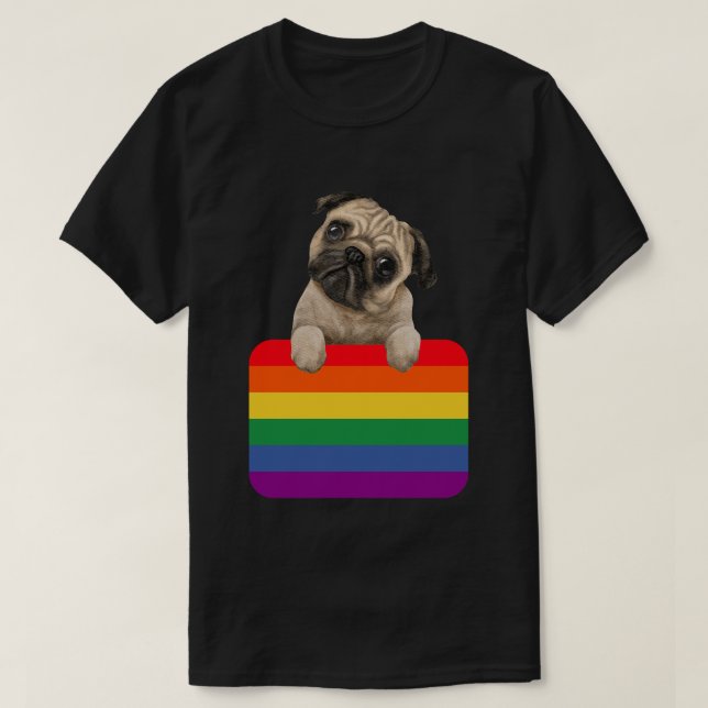 Kärlek Är Kärlek Valp regnbåge T Shirt (Design framsida)