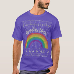 Kärlek är Kärlek Vuxen Julsötare LGB Gay Prid T Shirt