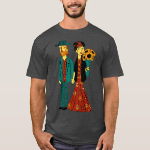 Kärlek är konst Frida Kahlo och Van Gogh T Shirt