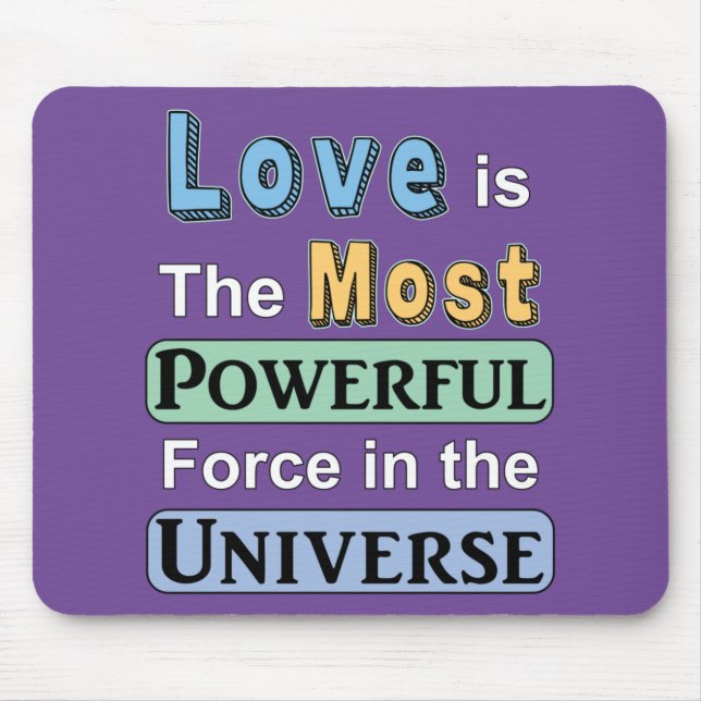 Kärlek är kraftfull musknapp musmatta (Framsidan)