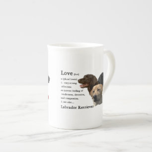 Kärlek är Labrador-gåvor Benporslin Mugg