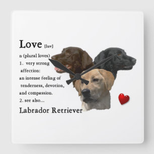 Kärlek är Labrador-gåvor Fyrkantig Klocka