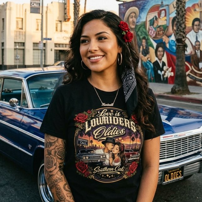 Kärlek är Lowriders och oldies  T Shirt (Love is Lowriders and oldies T-Shirt)