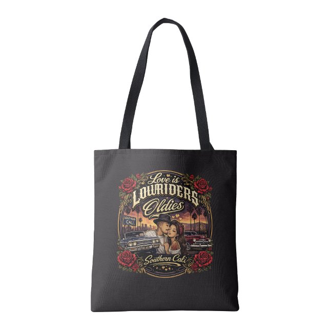Kärlek är Lowriders och Oldies Tygkasse (Love is Lowriders and Oldies Tote Bag)