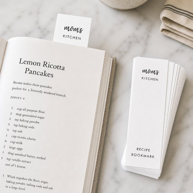 Kärlek är mammas matlagning | Mini recept bokmärke Visitkort (Personalized recipe mini bookmarks, the perfect gift for Mothers & home cooks)